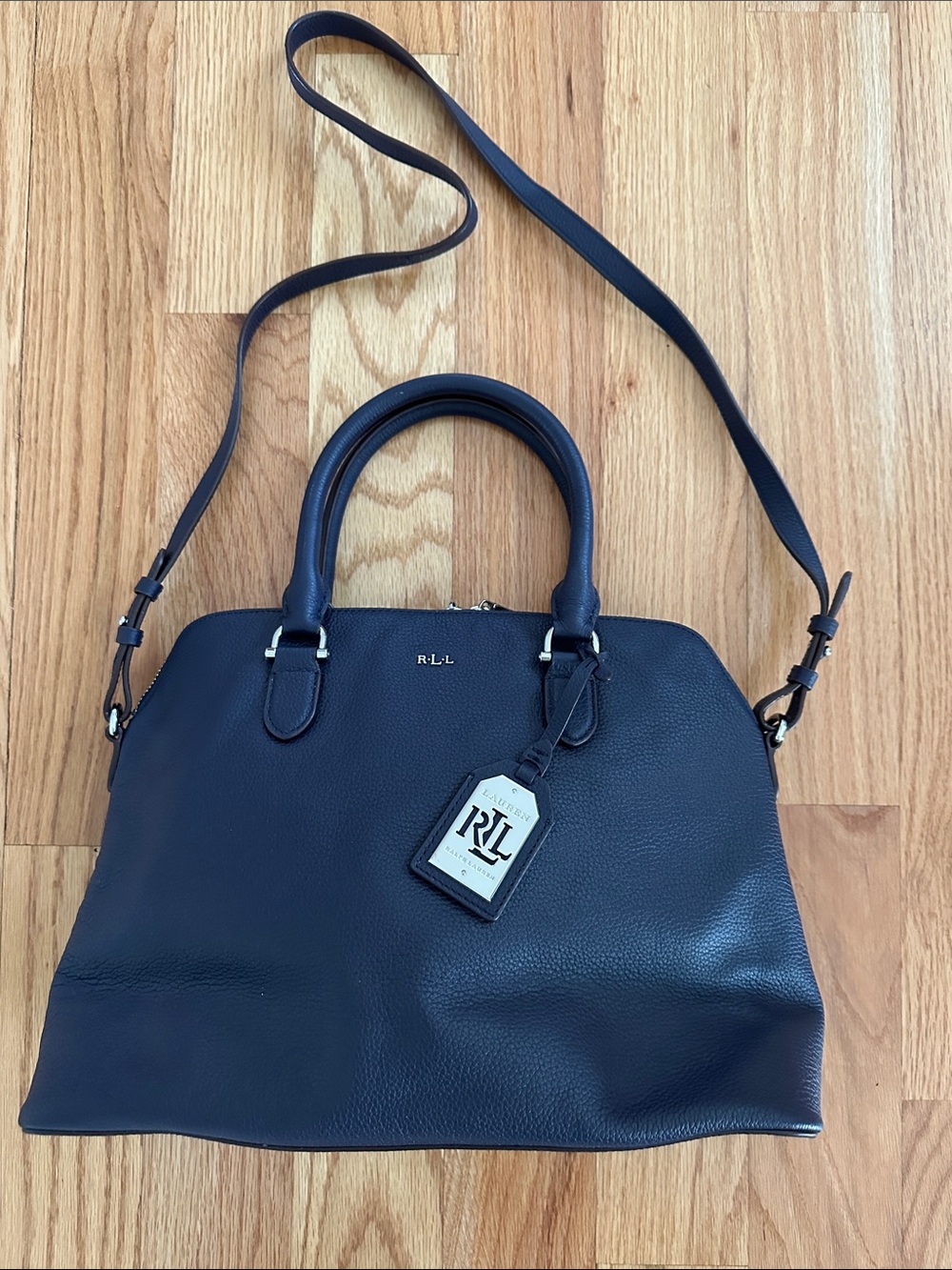 Lauren Ralph Lauren Navy Satchel Bag
